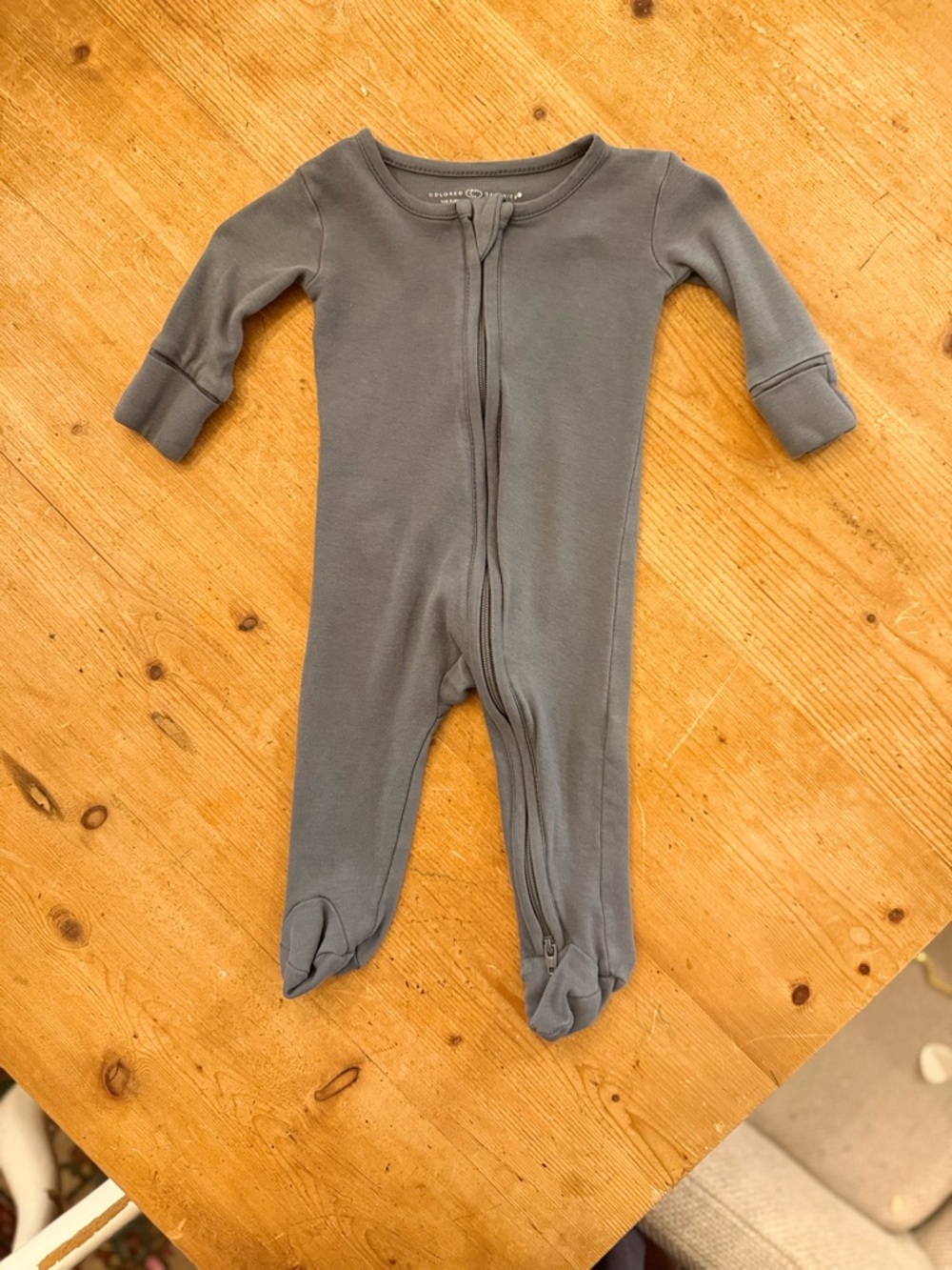 Colored Organics Gray Footed Zipper One-Piece